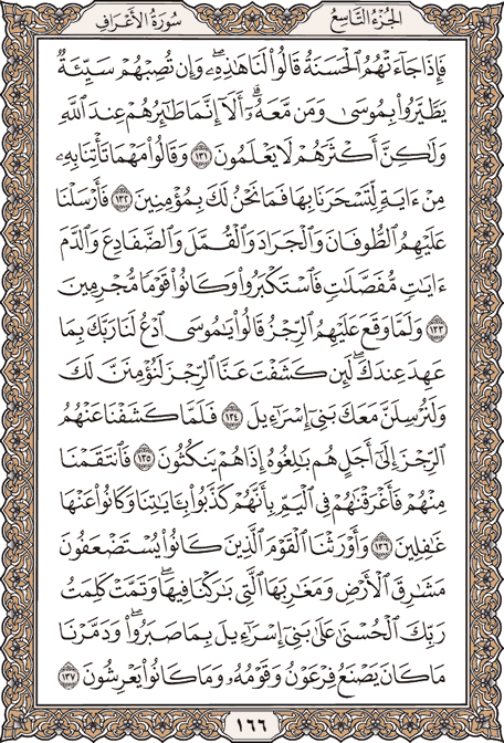 صفحة 166 من المصحف الشريف