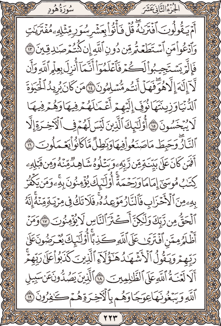 صفحة 223 من المصحف الشريف