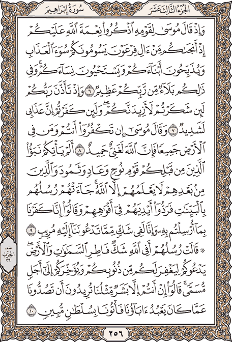صفحة 256 من المصحف الشريف