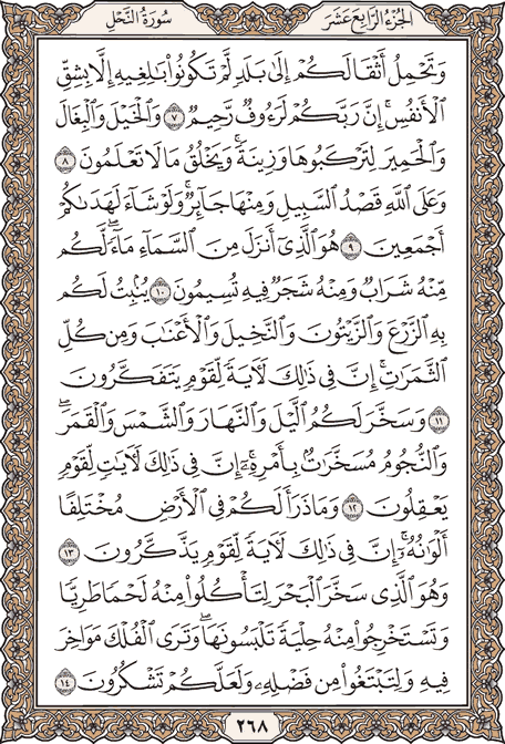 صفحة 268 من المصحف الشريف