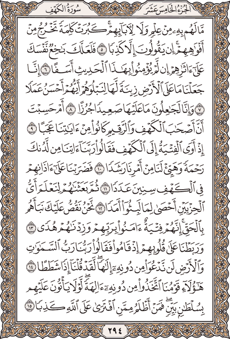 صفحة 294 من المصحف الشريف