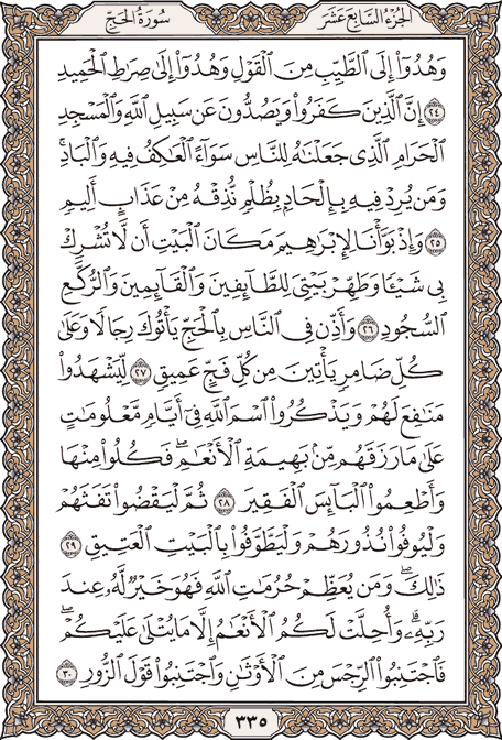 صفحة 335 من المصحف الشريف