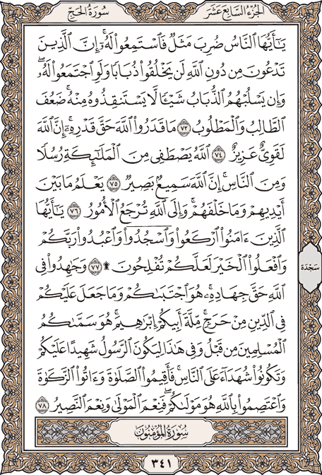 صفحة 341 من المصحف الشريف