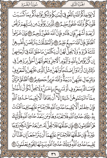 صفحة 36 من المصحف الشريف