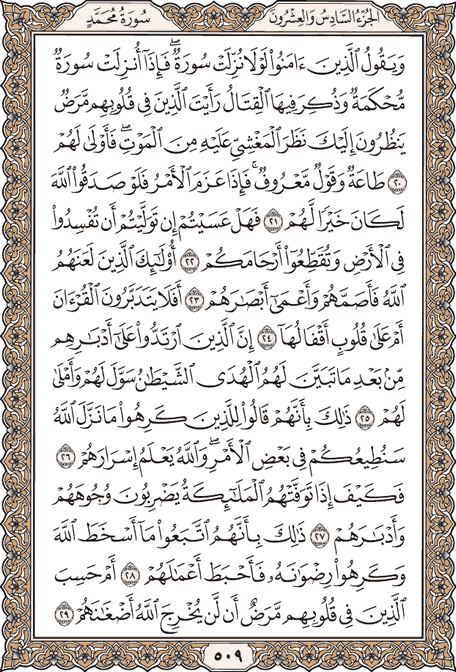 صفحة 509 من المصحف الشريف