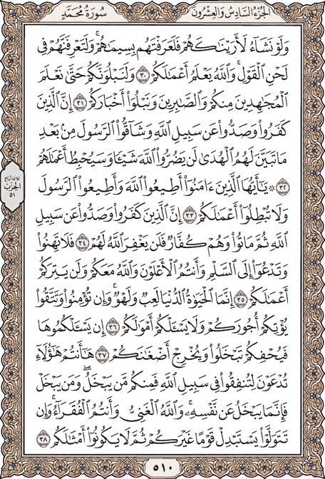 صفحة 510 من المصحف الشريف