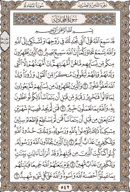 صفحة 542 من المصحف الشريف