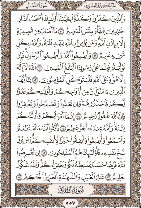 صفحة 557 من المصحف الشريف