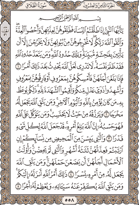 صفحة 558 من المصحف الشريف