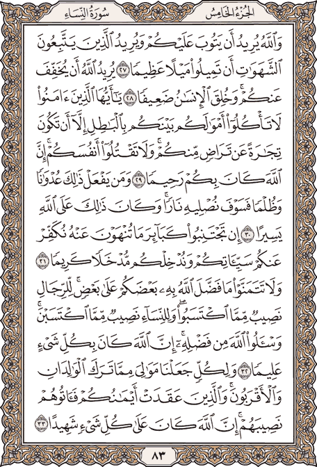 صفحة 83 من المصحف الشريف
